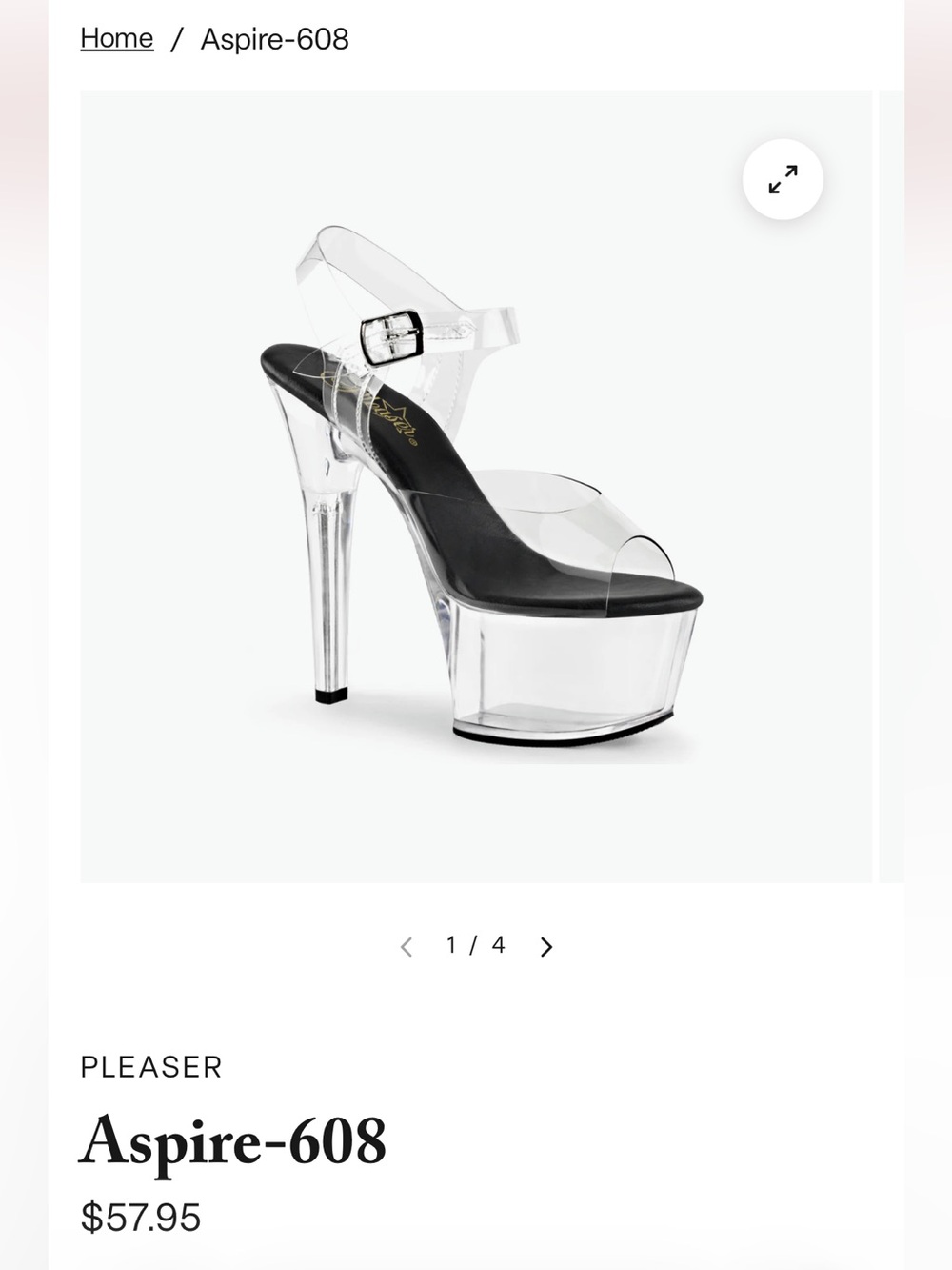 Clear Strap Black Platform Pleasers